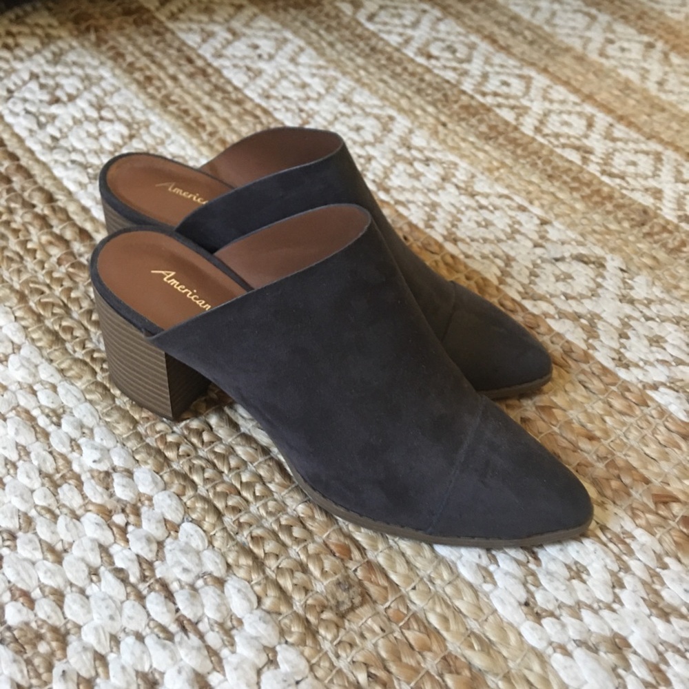 NEW Grey Suede Mules
